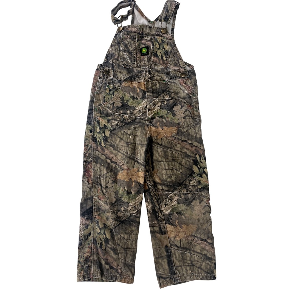 John Deere Kids Mossy Oak Camo Bib Overalls Retail $97 Camouflage Size 6 Country